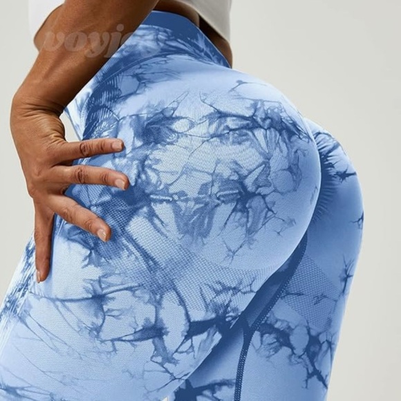 Tie Dye‎ Seamless Leggings  High Waist Yoga Scrunch Butt Lifting Elastic - Picture 4 of 15